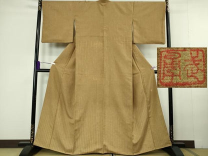 平和屋本店●極上　伝統工芸士　曽根武勇　訪問着　お召地　間道　暈し染め　逸品　DZAC0367kh6