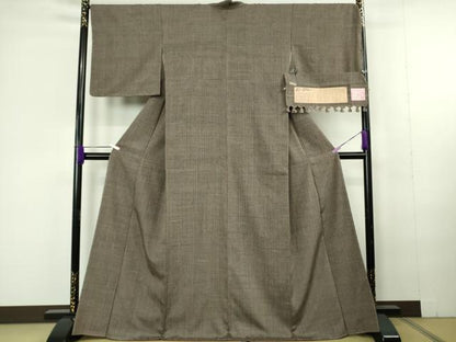 平和屋本店●希少　日本工芸会正会員　草木染織家　山岸幸一　紬　赤崩草木染　寒染　赤崩山房謹製　証紙付き　逸品　未使用　DZAC0369kh6
