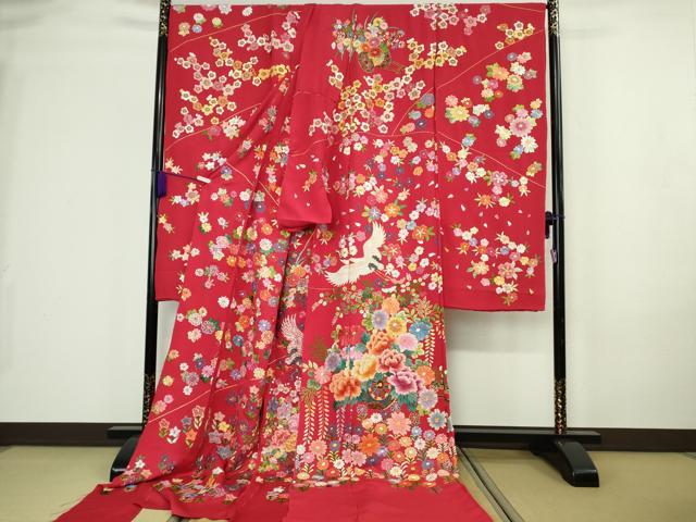 平和屋本店●極上 中国三大刺繍 相良刺繍 お引きずり・お引き摺り・引き振袖 和装 駒刺繍 総刺繍 金糸 仮絵羽 逸品 未使用 DZAC0373kh6