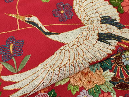 平和屋本店●極上 中国三大刺繍 相良刺繍 お引きずり・お引き摺り・引き振袖 和装 駒刺繍 総刺繍 金糸 仮絵羽 逸品 未使用 DZAC0373kh6