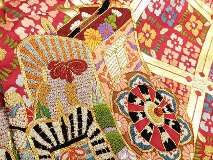 平和屋本店●極上　中国三大刺繍 相良刺繍 総刺繍 駒刺繍 色打掛 和装 婚礼 結婚式 花嫁 格天井花文 金彩 仮絵羽 逸品 未使用　DZAC0375kh6