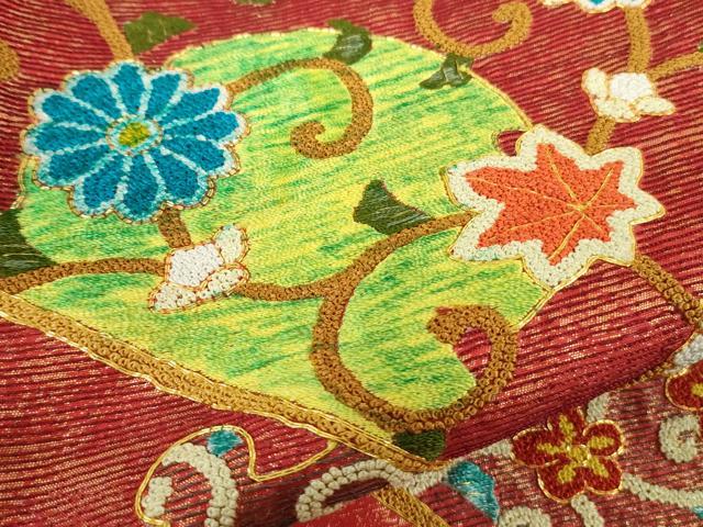平和屋本店●極上　中国三大刺繍 相良刺繍 総刺繍 駒刺繍 色打掛 和装 婚礼 結婚式 花嫁 雪輪花文 金彩 仮絵羽 逸品 未使用　DZAC0377kh6