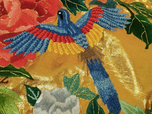 平和屋本店●最高級　中国三大刺繍　相良刺繍　駒刺繍　総手刺繍　色打掛　和装　婚礼　結婚式　花嫁　金箔冨貴紋様　逸品　DZAC0378kh6