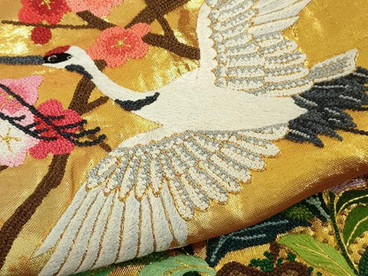 平和屋本店●最高級　中国三大刺繍　相良刺繍　駒刺繍　総手刺繍　色打掛　和装　婚礼　結婚式　花嫁　金箔冨貴紋様　逸品　DZAC0378kh6