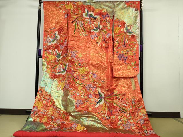 平和屋本店●最高級　中国三大刺繍　相良刺繍　駒刺繍　色打掛　和装　婚礼　結婚式　花嫁　宝尽瑞祥文　金彩　逸品　DZAC0379kh6