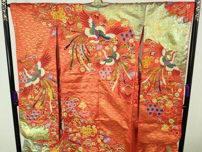 平和屋本店●最高級　中国三大刺繍　相良刺繍　駒刺繍　色打掛　和装　婚礼　結婚式　花嫁　宝尽瑞祥文　金彩　逸品　DZAC0379kh6