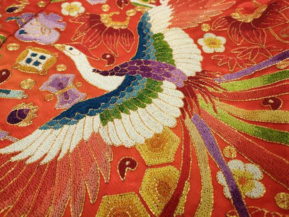 平和屋本店●最高級　中国三大刺繍　相良刺繍　駒刺繍　色打掛　和装　婚礼　結婚式　花嫁　宝尽瑞祥文　金彩　逸品　DZAC0379kh6