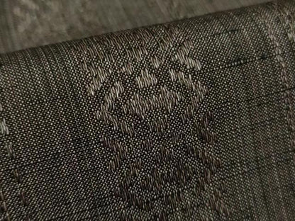 平和屋本店●極上 男性 1897年創業 名門岡野 本場筑前博多織 千年工房 黒田紬 キングサイズ 献上 檳榔子染色地　逸品　未使用　DZAC0385kh6