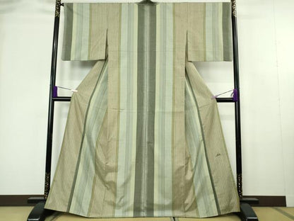 平和屋本店●極上　能州紬　絲藝苑　上島洋山　間道　ますいわ屋扱い　逸品　DZAC0386kh6