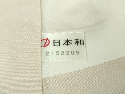 平和屋本店●極上　金彩友禅　卓越技能者・名工・和田光正　訪問着　花筏　薄卵色地　暈し染め　金銀彩　逸品　DZAC0394kh6