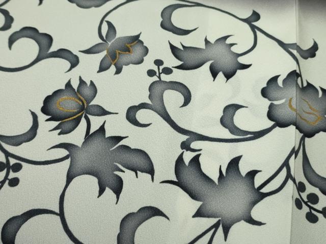 平和屋本店●極上　訪問着　花唐草文　紅消鼠色地　暈し染め　逸品　DZAC0395kh6