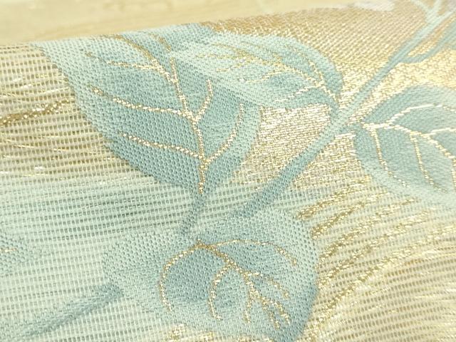 平和屋着物＊極上　夏物　西陣　六通柄袋帯　流水に花　金糸　証紙付き　逸品　未使用　DZAC0403kh6