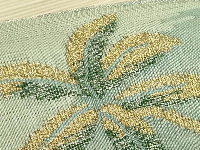 平和屋着物＊極上　夏物　絽綴れ　八寸名古屋帯　流水花文　金銀糸　逸品　未使用　DZAC0421kh6