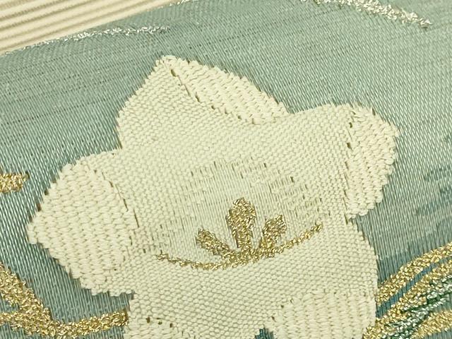 平和屋着物＊極上　夏物　絽綴れ　八寸名古屋帯　流水花文　金銀糸　逸品　未使用　DZAC0421kh6