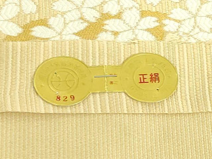 平和屋着物●極上　西陣　木原織物謹製　九寸名古屋帯　唐織　舞花文　証紙付き　逸品　未使用　DZAC0441kh6
