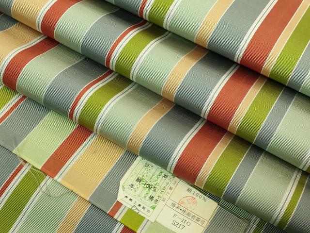 平和屋着物●極上　本場筑前博多織　八寸名古屋帯　縞　証紙付き　逸品　未使用　DZAC0442kh6