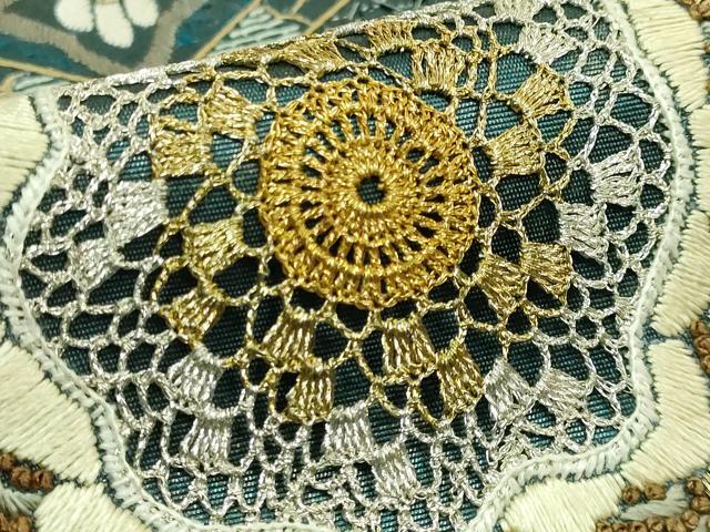 平和屋本店●最高級　中国三大刺繍　スワトウ相良刺繍　総刺繍　袋帯　正倉院花文　金糸　逸品　DZAC0452kh6