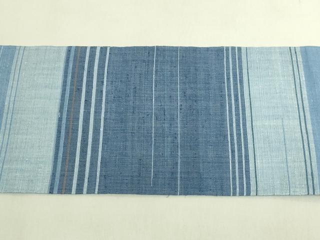 平和屋本店＊極上　夏物　沖縄県無形文化財指定　本場八重山上布　麻　九寸名古屋帯　絣文様　逸品　DZAC0476kh6