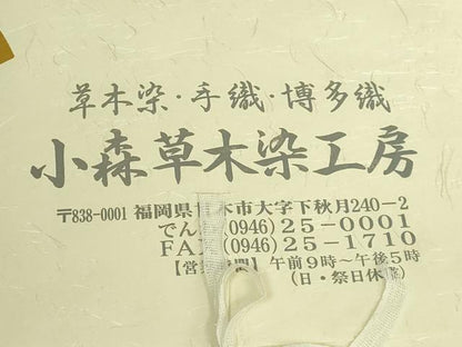 平和屋着物●極上　本場筑前博多織　草木染　手織工房　染匠：小森久　八寸名古屋帯　たとう紙付き　逸品　DZAC0483kh6