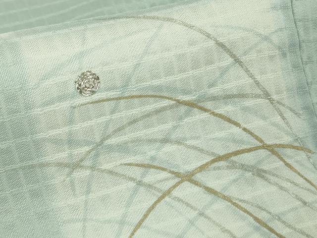 平和屋本店＊極上　夏物　京の名門　友禅　染の北川　訪問着　銀駒刺繍　露芝文　伊と幸　秘色色地　反端付き　逸品　未使用　DZAC0559kh6