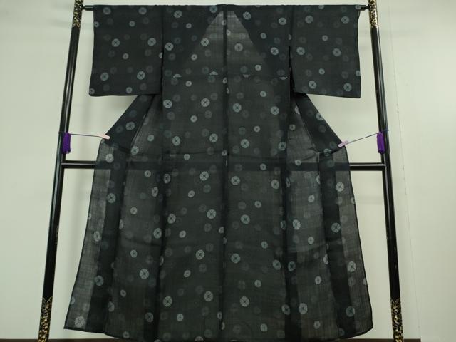 平和屋本店＊極上　夏物　重要無形文化財　本場宮古上布　苧麻　丸文　逸品　DZAC0560kh6