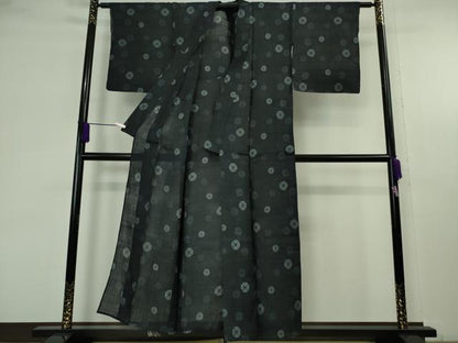 平和屋本店＊極上　夏物　重要無形文化財　本場宮古上布　苧麻　丸文　逸品　DZAC0560kh6