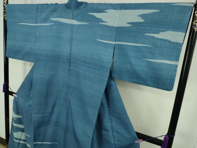 平和屋着物●極上　五代目・諏訪好風　訪問着　紬地　霞文　逸品　DZAC0569kh6