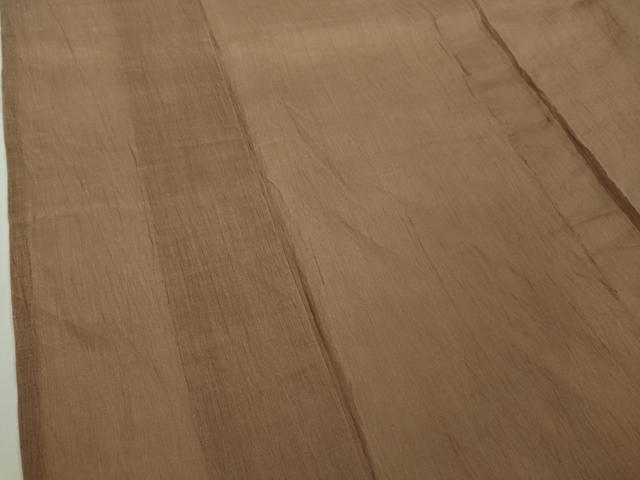 平和屋本店＊極上　夏物　本場小千谷ちぢみ　麻　色無地　焦香色　逸品　DZAC0592kh6