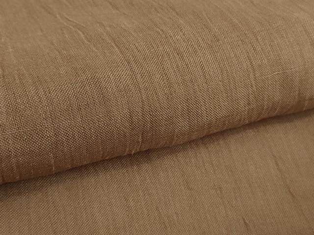 平和屋本店＊極上　夏物　本場小千谷ちぢみ　麻　色無地　焦香色　逸品　DZAC0592kh6