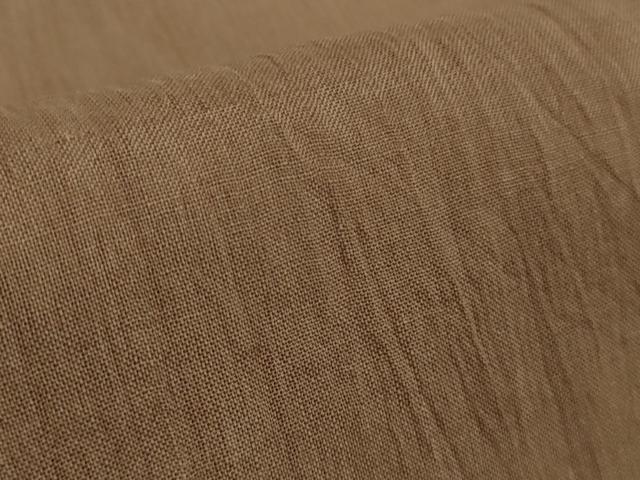平和屋本店＊極上　夏物　本場小千谷ちぢみ　麻　色無地　焦香色　逸品　DZAC0592kh6