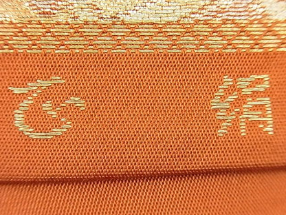 平和屋着物■六通柄袋帯 唐織 吉祥花菱文 金銀糸 逸品 n-ea0103