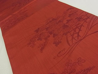 平和屋着物■六通柄 本袋帯 花籬文 逸品 ea0120