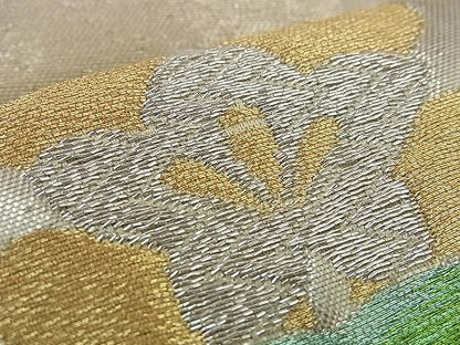平和屋着物■六通柄袋帯　桐花丸文　金銀糸　逸品　n-ea0192