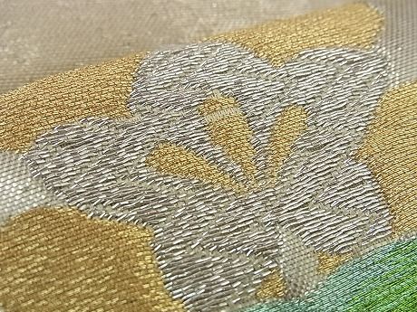 平和屋着物■六通柄袋帯　桐花丸文　金銀糸　逸品　n-ea0192