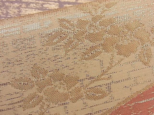 平和屋着物■六通柄袋帯 流水亀甲花鳥文 金糸 逸品 n-ea0211