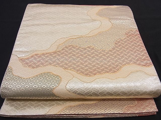 平和屋着物■佐賀錦　六通柄袋帯　二重箔　道長吉祥文　金銀糸　逸品　n-ea0214