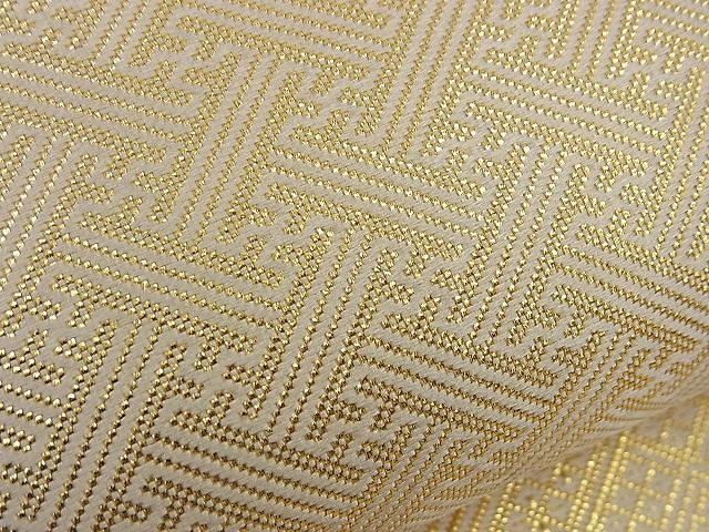 平和屋着物■佐賀錦　六通柄袋帯　　道長吉祥文　金糸　逸品　n-ea0267