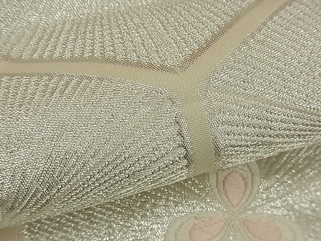 平和屋着物■六通柄袋帯　唐織　若松亀甲文様　銀糸　逸品　n-ea0316