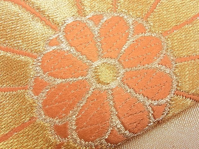 平和屋着物■六通柄袋帯 唐織 菱重ね花唐草文 金糸 逸品 eg0460