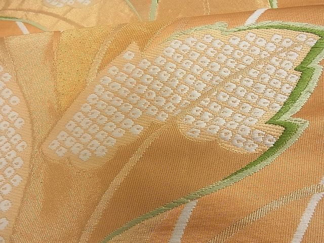 平和屋着物■六通柄袋帯 舞葉鹿の子文 金糸 逸品 et1014