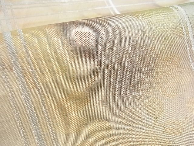 平和屋着物■六通柄袋帯 格子草花文 金銀糸 逸品 et1210