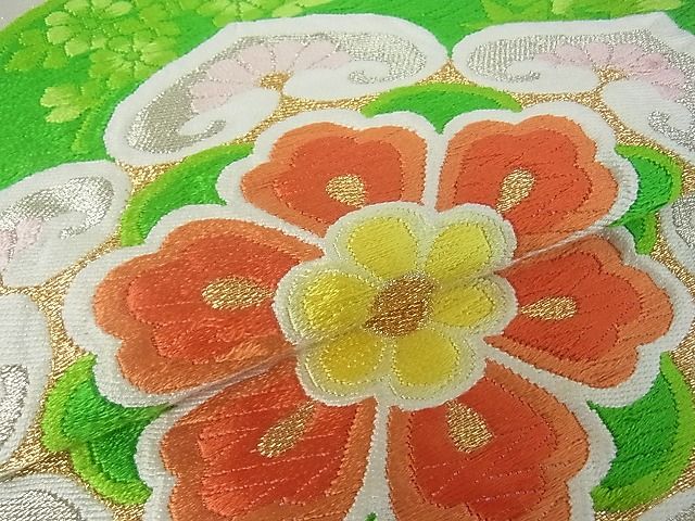 平和屋着物■六通柄袋帯　唐織　正倉院花文　金銀糸　逸品　et1273