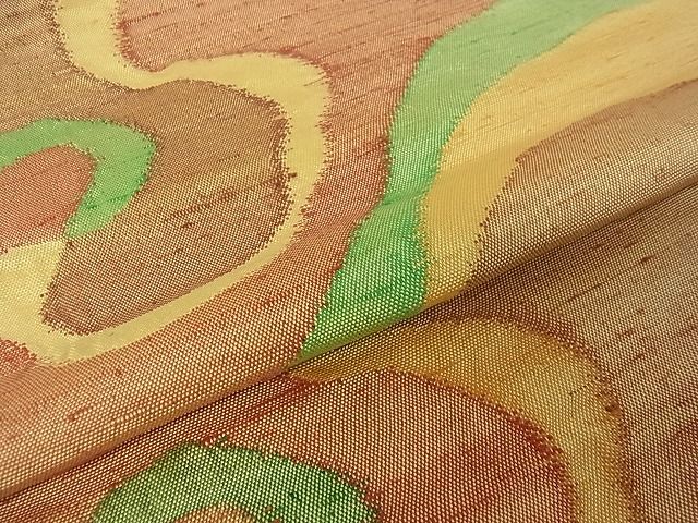 平和屋着物■六通柄袋帯 紬地 よろけ縞 逸品 et1287