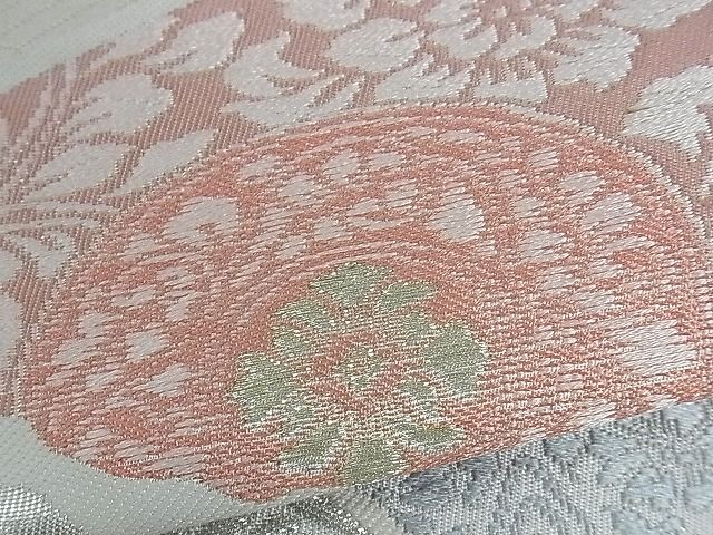 平和屋着物■六通柄袋帯 唐織 色紙重ね立波吉祥花文 金銀糸 逸品 ev0578