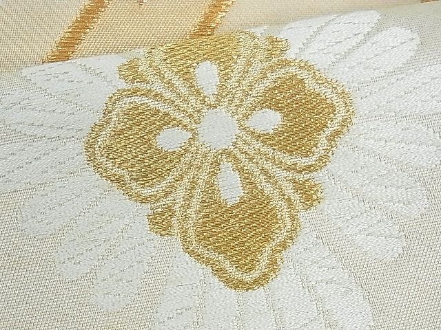 平和屋着物■六通柄袋帯 唐織 松皮菱花文 金糸 逸品 ev0610
