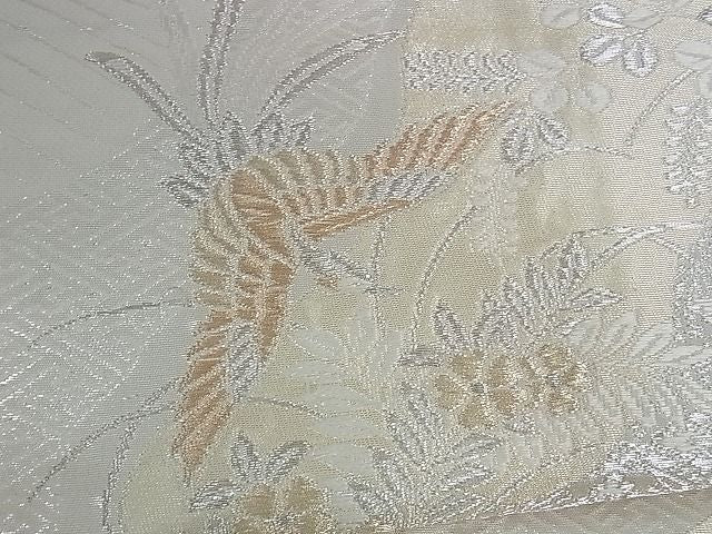 平和屋着物■全通柄袋帯 唐織 立波鳳凰草花文 金銀糸 逸品 ev0931