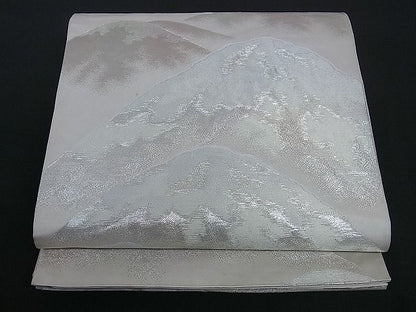平和屋着物■六通柄袋帯 遠山文 銀糸 逸品 ev0966