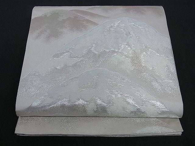 平和屋着物■六通柄袋帯 遠山文 銀糸 逸品 ev0966