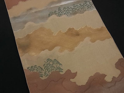 平和屋着物■六通柄袋帯 霞樹林文 金銀糸 逸品 ev0972
