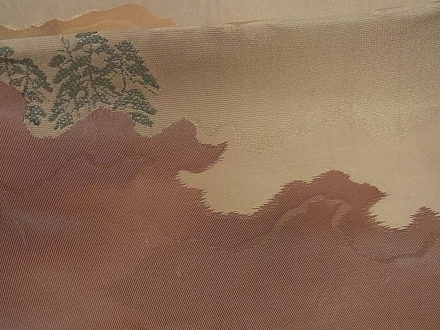 平和屋着物■六通柄袋帯 霞樹林文 金銀糸 逸品 ev0972